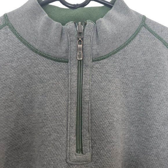 Tommy Bahama Mens Size XL Green Gray Marlin Reversible 1/4 Zip Sweater - Picture 3 of 11